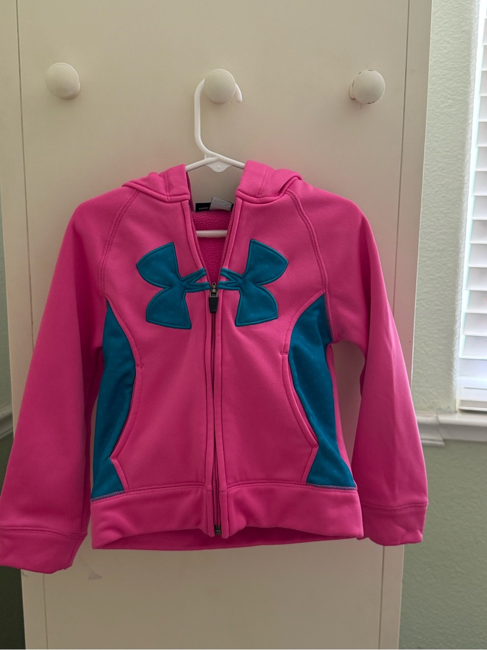 Under Armour Pink & Teal Full-Zip Girls' Hoodie
